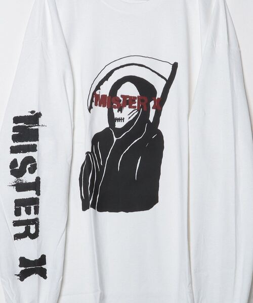 MIG&DEXI(ミグアンドデキシー)の「GRIM REAPER TEE SHIRTS LS / Mr.X(その他トップス・メンズ・ホワイト/ブラック・L/XL/M/XXL)」の3枚目の写真
