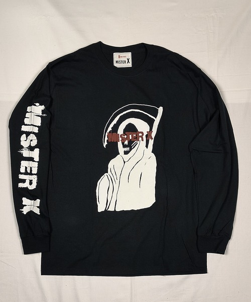 MIG&DEXI(ミグアンドデキシー)の「GRIM REAPER TEE SHIRTS LS / Mr.X(その他トップス・メンズ・ホワイト/ブラック・L/XL/M/XXL)」の1枚目の写真