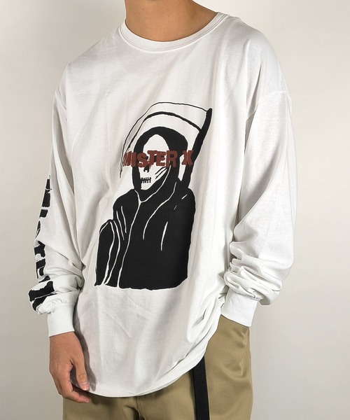 MIG&DEXI(ミグアンドデキシー)の「GRIM REAPER TEE SHIRTS LS / Mr.X(その他トップス・メンズ・ホワイト/ブラック・L/XL/M/XXL)」の15枚目の写真