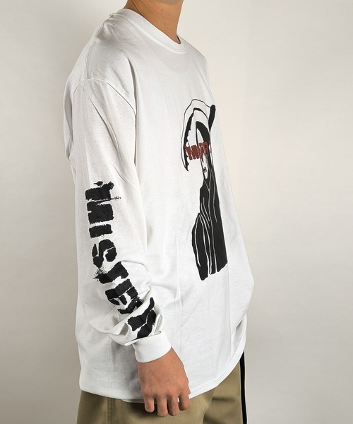 MIG&DEXI(ミグアンドデキシー)の「GRIM REAPER TEE SHIRTS LS / Mr.X(その他トップス・メンズ・ホワイト/ブラック・L/XL/M/XXL)」の14枚目の写真