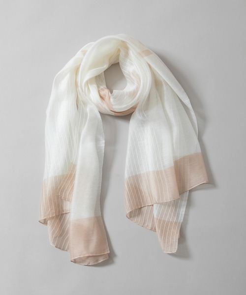 Munich（ミューニック）の「シルクミックスパネルストール（ストール/ショール・レディース・グレー/ベージュ/ミント/アイボリー・FREE）」の2枚目の写真
