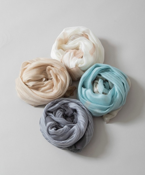 Munich（ミューニック）の「シルクミックスパネルストール（ストール/ショール・レディース・グレー/ベージュ/ミント/アイボリー・FREE）」の14枚目の写真