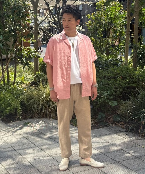 BANANA REPUBLIC FACTORY STORE(バナナリパブリック ファクトリーストア)の「BANANA REPUBLIC FACTORY STORE テクスチャードリゾートシャツ(シャツ/ブラウス・メンズ・グリーン/ブラウン/ライトブルー/ピンク・M/S/XL/L)」の8枚目の写真