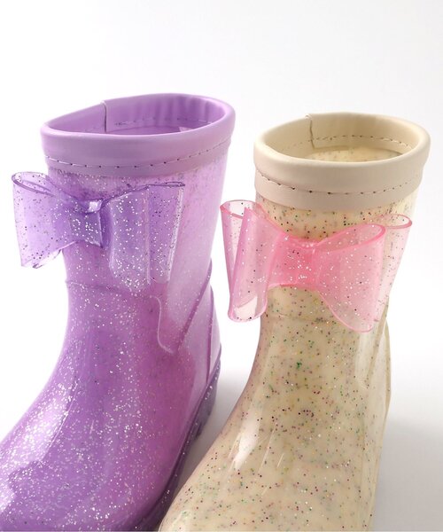 Ampersand(アンパサンド)の「キラキラレインシューズ(レインシューズ・キッズ・サーモンピンク/キナリ/ラベンダー・15 /20/18/17/19/14/16)」の4枚目の写真