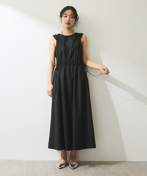 ADAM ET ROPE'(アダムエロペ)の「【ZOZO限定・多サイズ】ドロストリボンワンピース≪Made by ZOZO≫(ワンピース・レディース・ベージュ系その他/ブラック/チャコールグレー・36/34/38)」の5枚目の写真