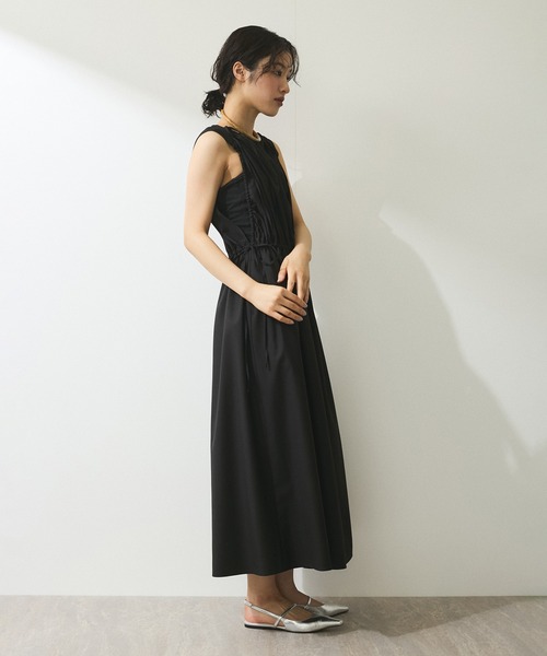 ADAM ET ROPE'(アダムエロペ)の「【ZOZO限定・多サイズ】ドロストリボンワンピース≪Made by ZOZO≫(ワンピース・レディース・ベージュ系その他/ブラック/チャコールグレー・36/34/38)」の6枚目の写真