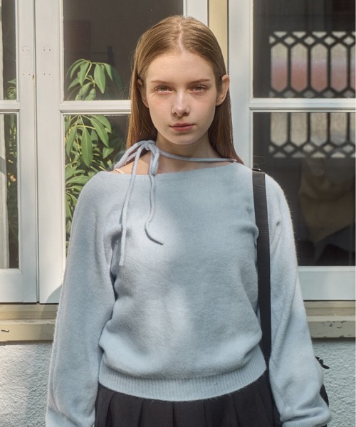 paloma wool 淡い水色 オフショルダー ニットセーター Paloma wool ライトブルー オフショルダー ニット S Paloma wool オフ