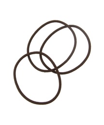 無印良品(ムジルシリョウヒン)のヘアゴムリング・細・茶 3個入(ヘアゴム)
