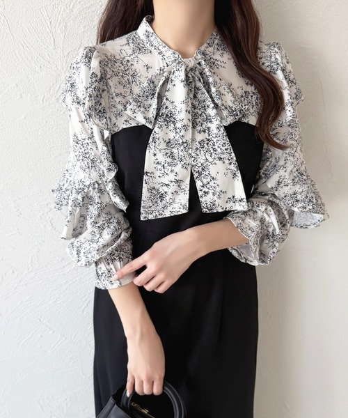 セール】ドッキングフリル袖ワンピース【ZOZOTOWN限定アイテム