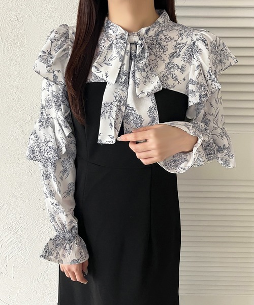 apres jour(アプレジュール)の「ドッキングフリル袖ワンピース【ZOZOTOWN限定アイテム】(ワンピース・レディース・ブルー系その他/グレー系その他/ブラック系その他・フリー/X-LARGE)」の13枚目の写真