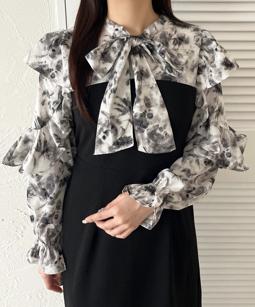 apres jour(アプレジュール)の「ドッキングフリル袖ワンピース【ZOZOTOWN限定アイテム】(ワンピース・レディース・ブルー系その他/グレー系その他/ブラック系その他・フリー/X-LARGE)」の19枚目の写真