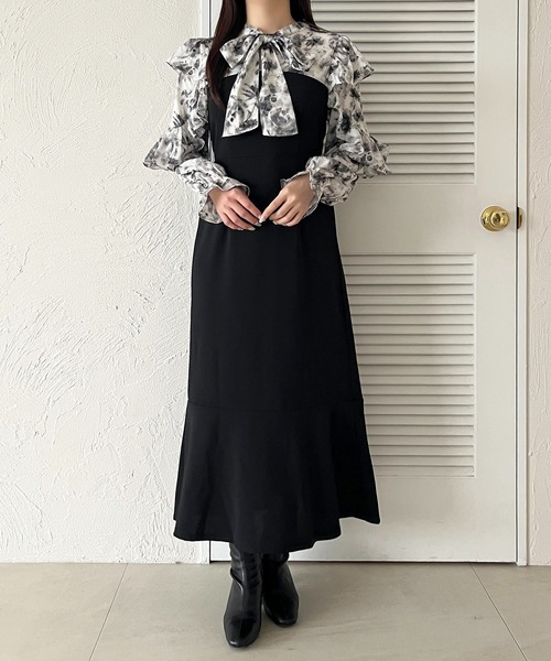 apres jour(アプレジュール)の「ドッキングフリル袖ワンピース【ZOZOTOWN限定アイテム】(ワンピース・レディース・ブルー系その他/グレー系その他/ブラック系その他・フリー/X-LARGE)」の10枚目の写真