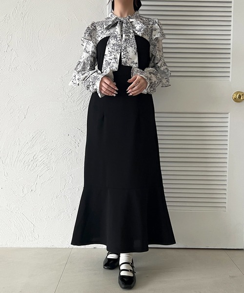 apres jour(アプレジュール)の「ドッキングフリル袖ワンピース【ZOZOTOWN限定アイテム】(ワンピース・レディース・ブルー系その他/グレー系その他/ブラック系その他・フリー/X-LARGE)」の8枚目の写真
