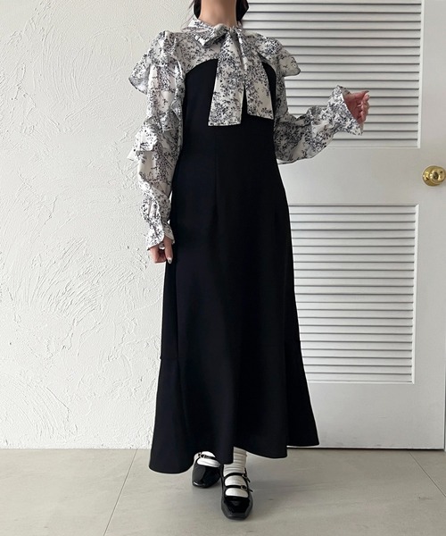 セール】ドッキングフリル袖ワンピース【ZOZOTOWN限定アイテム