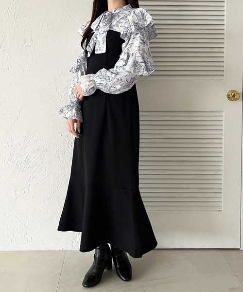 apres jour(アプレジュール)の「ドッキングフリル袖ワンピース【ZOZOTOWN限定アイテム】(ワンピース・レディース・ブルー系その他/グレー系その他/ブラック系その他・フリー/X-LARGE)」の15枚目の写真