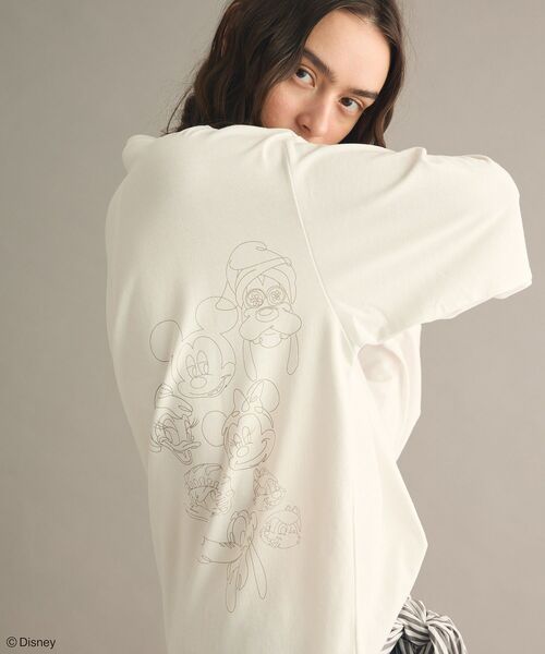 Disney(ディズニー)の「Disney/ディズニー バックサイドプリントTシャツ【ユニセックス】(Tシャツ/カットソー・レディース・ホワイト/ブラック・L/M)」の1枚目の写真