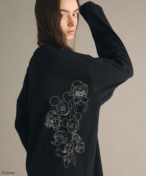 Disney(ディズニー)の「Disney/ディズニー バックサイドプリントTシャツ【ユニセックス】(Tシャツ/カットソー・レディース・ホワイト/ブラック・L/M)」の2枚目の写真