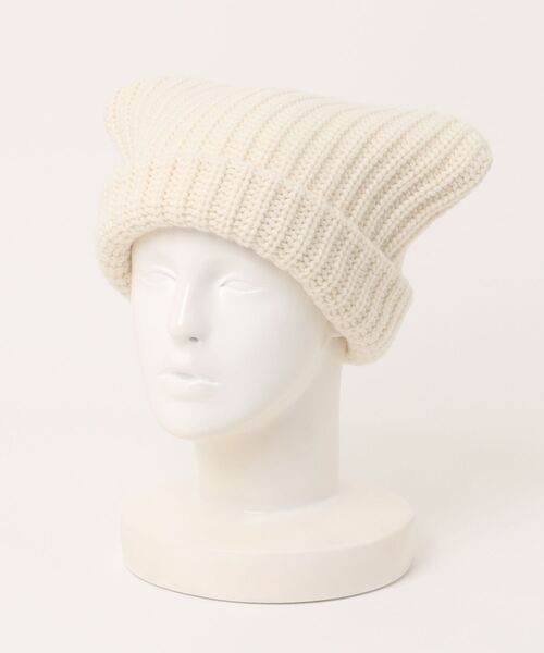 Chica（チカ）の「Chica/チカ/FOX Knit Cap（ニットキャップ/ビーニー・レディース・ブラック/アイボリー・F）」の2枚目の写真