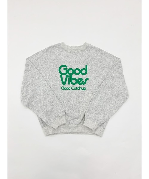 Catchup(ケチャップ)の「【Catchup】Good Vibes スウェットトップス(大人サイズ)(Tシャツ/カットソー・レディース・ライトグレー/ネイビー・LL/S/M/L)」の1枚目の写真