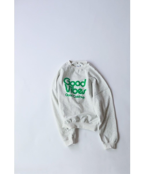 Catchup(ケチャップ)の「【Catchup】Good Vibes スウェットトップス(大人サイズ)(Tシャツ/カットソー・レディース・ライトグレー/ネイビー・LL/S/M/L)」の6枚目の写真
