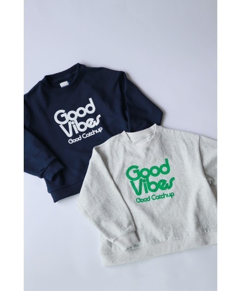Catchup(ケチャップ)の「【Catchup】Good Vibes スウェットトップス(大人サイズ)(Tシャツ/カットソー・レディース・ライトグレー/ネイビー・LL/S/M/L)」の9枚目の写真