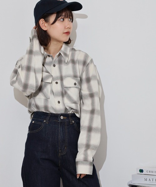 BIG MIKE（ビッグマイク）の「BIG MIKE Light Flannel Shirts ライトフランネル長袖シャツ（シャツ/ブラウス・メンズ・ブラック×レッド/ブラック×グレー/ホワイト/ネイビー・XL/L/M）」の6枚目の写真
