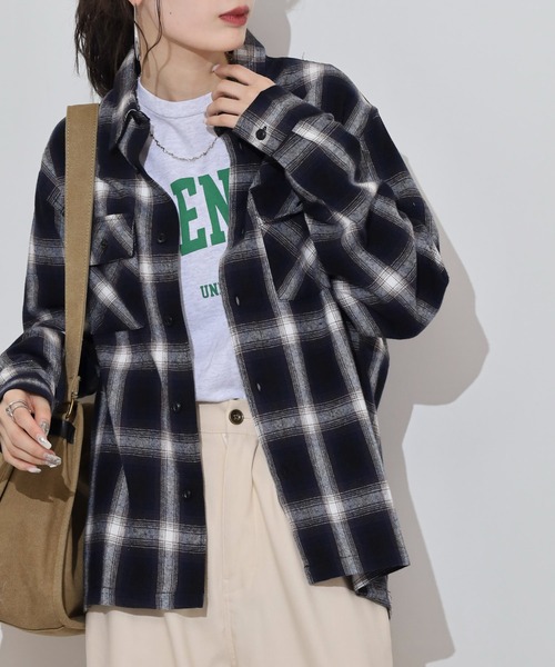 BIG MIKE（ビッグマイク）の「BIG MIKE Light Flannel Shirts ライトフランネル長袖シャツ（シャツ/ブラウス・メンズ・ブラック×レッド/ブラック×グレー/ホワイト/ネイビー・XL/L/M）」の18枚目の写真