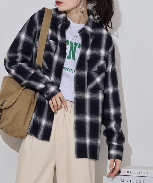 BIG MIKE（ビッグマイク）の「BIG MIKE Light Flannel Shirts ライトフランネル長袖シャツ（シャツ/ブラウス・メンズ・ブラック×レッド/ブラック×グレー/ホワイト/ネイビー・XL/L/M）」の19枚目の写真