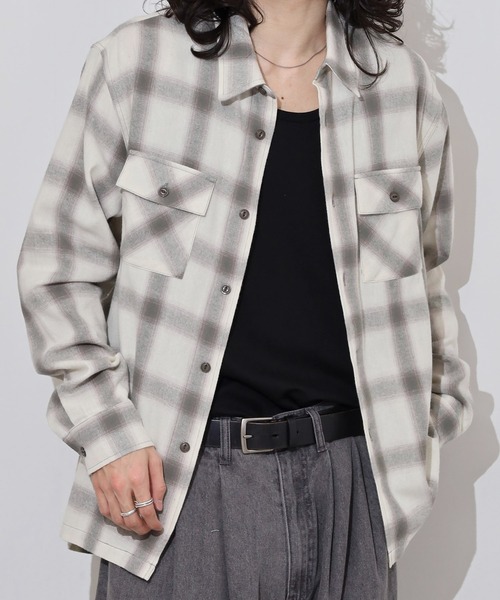 BIG MIKE（ビッグマイク）の「BIG MIKE Light Flannel Shirts ライトフランネル長袖シャツ（シャツ/ブラウス・メンズ・ブラック×レッド/ブラック×グレー/ホワイト/ネイビー・XL/L/M）」の21枚目の写真