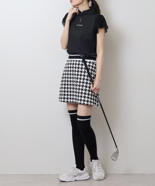 CECIL McBEE（セシルマクビー）の「袖チュールスタンドカラー半袖プルオーバー（Tシャツ/カットソー・レディース・ホワイト/ブラック・2(M)/1(S)）」の14枚目の写真