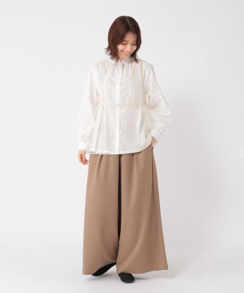 studio CLIP(スタディオクリップ)の「ダブルフロントセットアップ(トップス・パンツ)(セットアップ・レディース・ネイビー/モカ・FREE)」の5枚目の写真