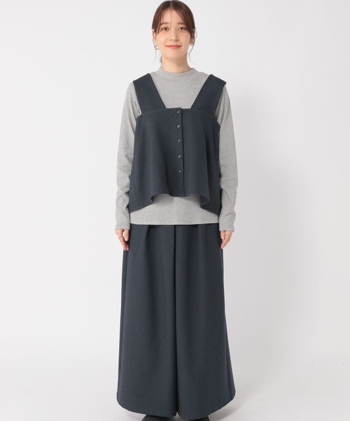 studio CLIP(スタディオクリップ)の「ダブルフロントセットアップ(トップス・パンツ)(セットアップ・レディース・ネイビー/モカ・FREE)」の9枚目の写真