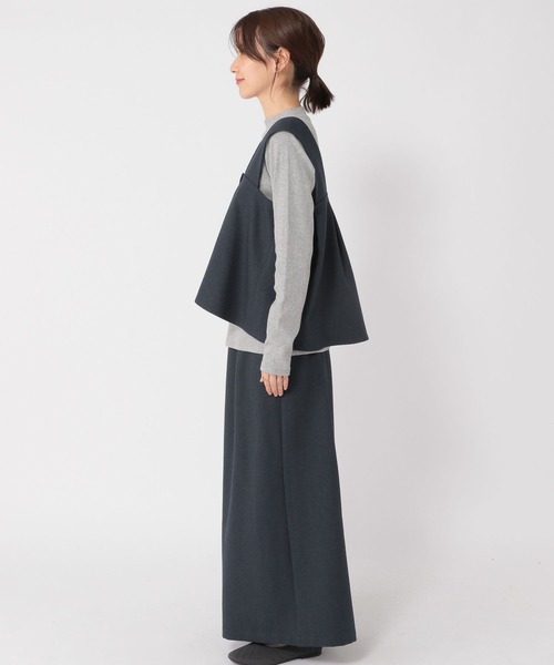 studio CLIP(スタディオクリップ)の「ダブルフロントセットアップ(トップス・パンツ)(セットアップ・レディース・ネイビー/モカ・FREE)」の10枚目の写真