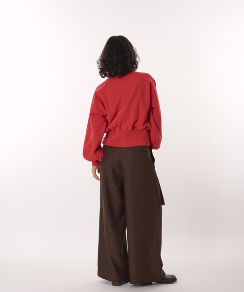 MUHET(ミュエータ)の「belted wide slacks pants / ポケット付きスラックスパンツ(スラックス・レディース・ネイビー/ブラウン・MEDIUM/SMALL)」の11枚目の写真