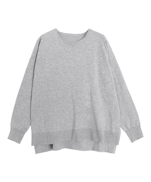 Pierrot(ピエロ)の「ボートネックコットンミックスオーバーニット(ニット/セーター・レディース・グレイッシュベージュ/杢グレー/ピンク/ミント/ネイビー/ブラウン/ブルー系その他・L/M)」の8枚目の写真