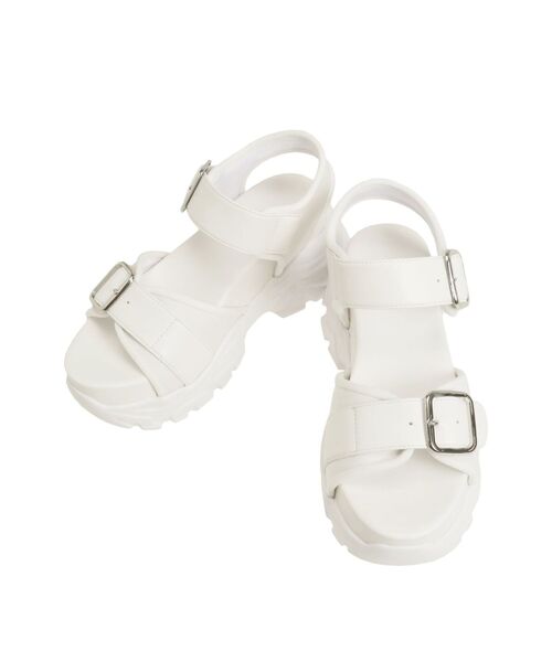 MERCURYDUO(マーキュリーデュオ)の「ダブルベルトスポサン(サンダル・レディース・オフホワイト/インディゴブルー/ブラック・36/38)」の17枚目の写真