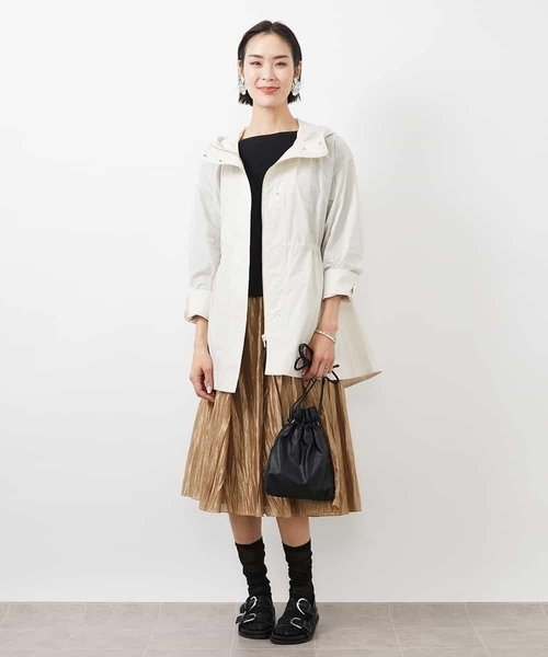 MICHEL KLEIN(ミッシェル・クラン)の「フード付きオーバーサイズコート(その他アウター・レディース・ブラック/アイボリー・38)」の22枚目の写真