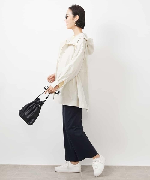 MICHEL KLEIN(ミッシェル・クラン)の「フード付きオーバーサイズコート(その他アウター・レディース・ブラック/アイボリー・38)」の3枚目の写真