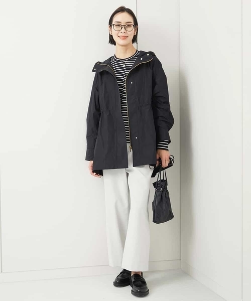 MICHEL KLEIN(ミッシェル・クラン)の「フード付きオーバーサイズコート(その他アウター・レディース・ブラック/アイボリー・38)」の7枚目の写真