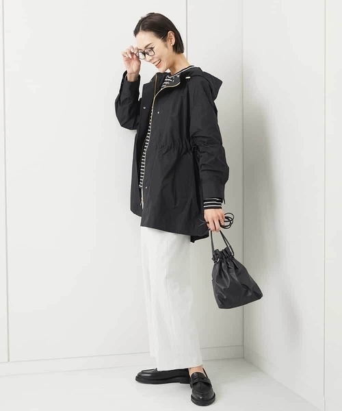 MICHEL KLEIN(ミッシェル・クラン)の「フード付きオーバーサイズコート(その他アウター・レディース・ブラック/アイボリー・38)」の9枚目の写真