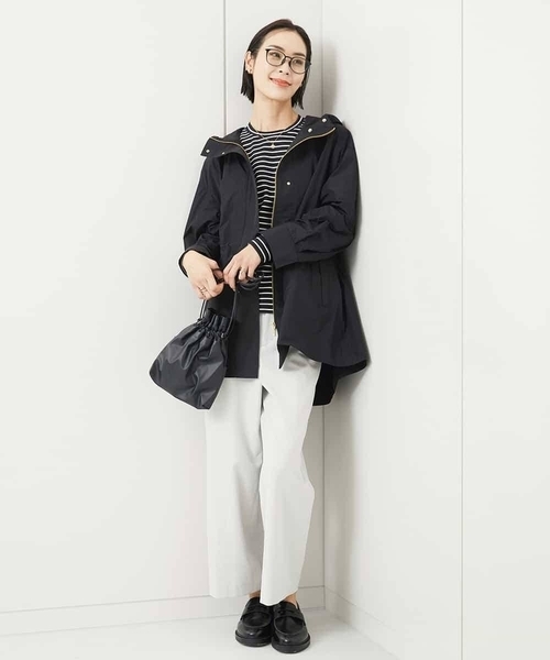 MICHEL KLEIN(ミッシェル・クラン)の「フード付きオーバーサイズコート(その他アウター・レディース・ブラック/アイボリー・38)」の10枚目の写真