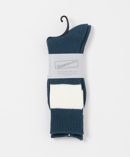 URBAN RESEARCH DOORS（アーバンリサーチドアーズ）の「『別注』Anonymous Ism×DOORS　シックストライプクルー（ソックス/靴下・メンズ・イエロー/ネイビー/ブラック・-）」の11枚目の写真