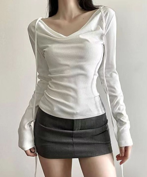 SPIGA(スピーガ)の「細リブボータイオフトップス(その他トップス・レディース・ホワイト/ブラック・LARGE/MEDIUM/SMALL/FREE)」の8枚目の写真