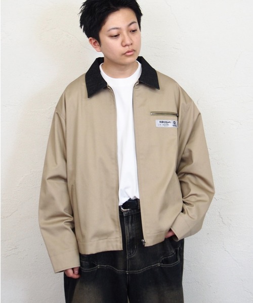 Sourcream(サワークリーム)の「セットアップ対応【Sourcream/サワークリーム】ツイルジップブルゾン(ブルゾン・メンズ・ブラック/チャコールグレー/ベージュ・FREE)」の3枚目の写真