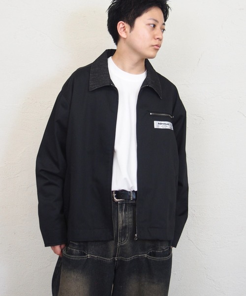 Sourcream(サワークリーム)の「セットアップ対応【Sourcream/サワークリーム】ツイルジップブルゾン(ブルゾン・メンズ・ブラック/チャコールグレー/ベージュ・FREE)」の1枚目の写真