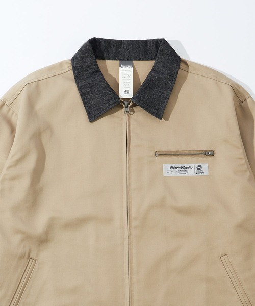 Sourcream(サワークリーム)の「セットアップ対応【Sourcream/サワークリーム】ツイルジップブルゾン(ブルゾン・メンズ・ブラック/チャコールグレー/ベージュ・FREE)」の13枚目の写真