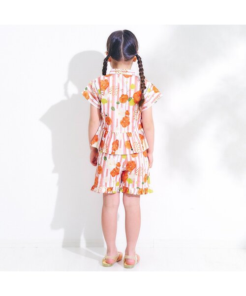 Ampersand（アンパサンド）の「【ジュニア対応】夏のおめかしフリル甚平（浴衣・キッズ・ラベンダー/ネイビー/ピンク/レッド・80/90/100/110/120/130/140）」の6枚目の写真