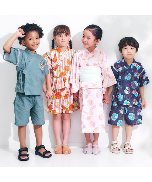Ampersand（アンパサンド）の「【ジュニア対応】夏のおめかしフリル甚平（浴衣・キッズ・ラベンダー/ネイビー/ピンク/レッド・80/90/100/110/120/130/140）」の7枚目の写真