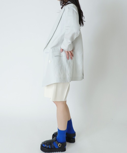 DRESSLAVE(ドレスレイブ)の「B7 / big double jacket(ビッグダブルジャケット)(テーラードジャケット・レディース・グレー/チャコールグレー・38)」の7枚目の写真