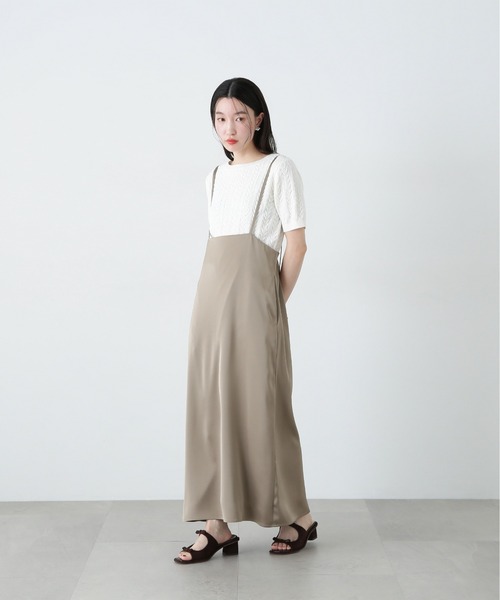 N.(N. Natural Beauty Basic)(エヌエヌナチュラルビューティーベーシック)の「ミニケーブル半袖ニット(ニット/セーター・レディース・オフホワイト/ブルー/ネイビー/ピンク・MEDIUM)」の6枚目の写真